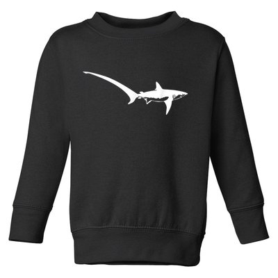 Thresher Shark Silhouette Simple Shark Design Toddler Sweatshirt