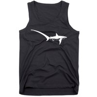 Thresher Shark Silhouette Simple Shark Design Tank Top