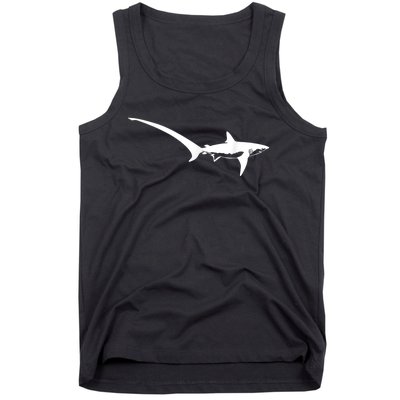 Thresher Shark Silhouette Simple Shark Design Tank Top