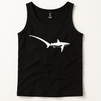 Thresher Shark Silhouette Simple Shark Design Tank Top