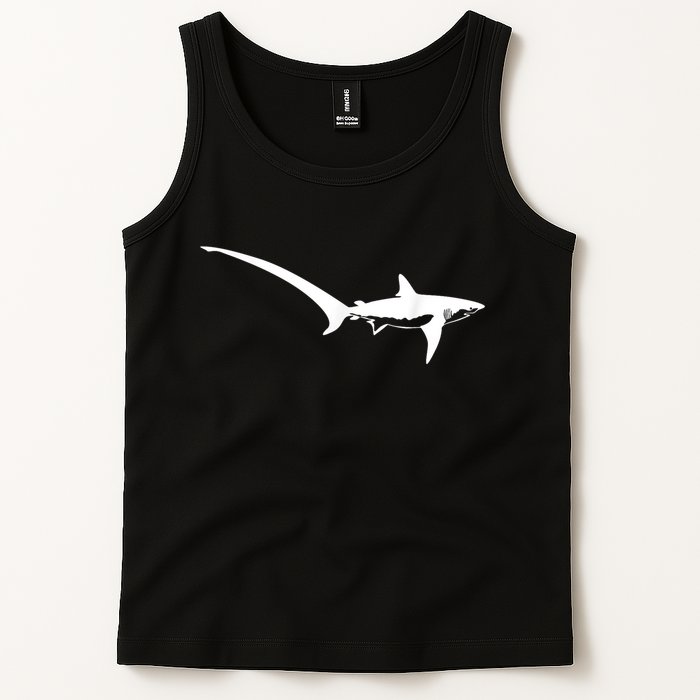 Thresher Shark Silhouette Simple Shark Design Tank Top
