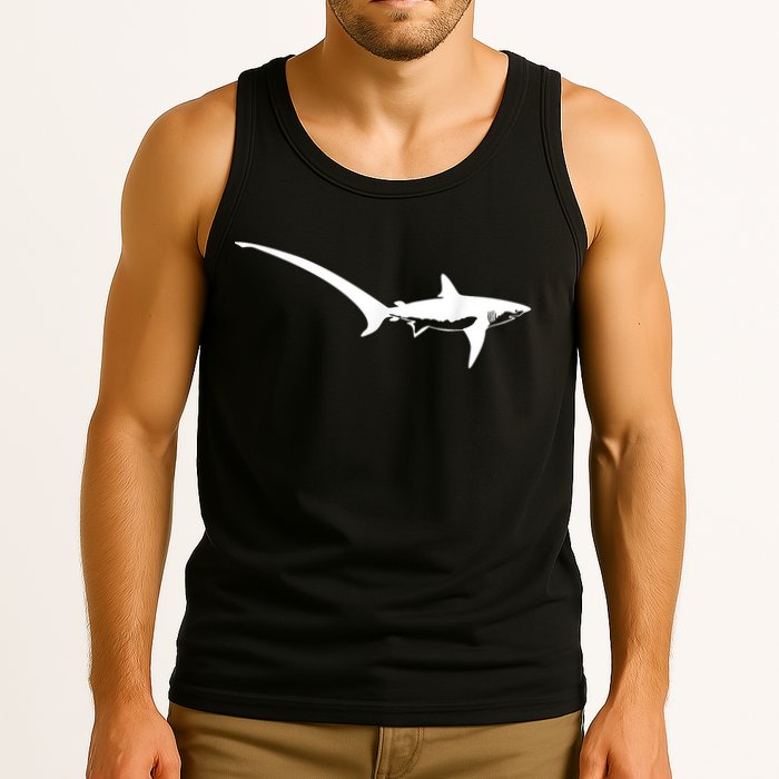 Thresher Shark Silhouette Simple Shark Design Tank Top