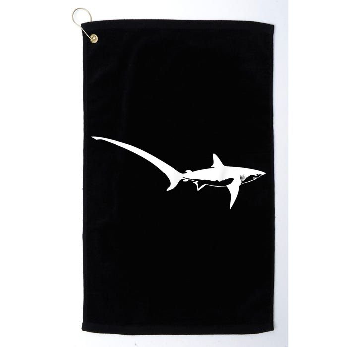 Thresher Shark Silhouette Simple Shark Design Golf Towel
