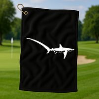 Thresher Shark Silhouette Simple Shark Design Golf Towel