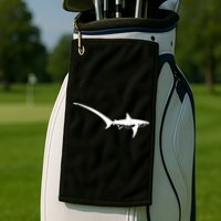 Thresher Shark Silhouette Simple Shark Design Golf Towel