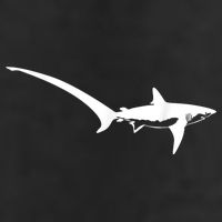 Thresher Shark Silhouette Simple Shark Design Golf Towel