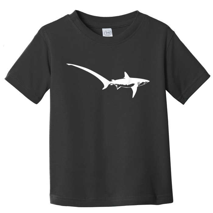 Thresher Shark Silhouette Simple Shark Design Toddler T-Shirt