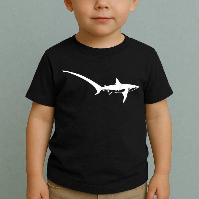 Thresher Shark Silhouette Simple Shark Design Toddler T-Shirt