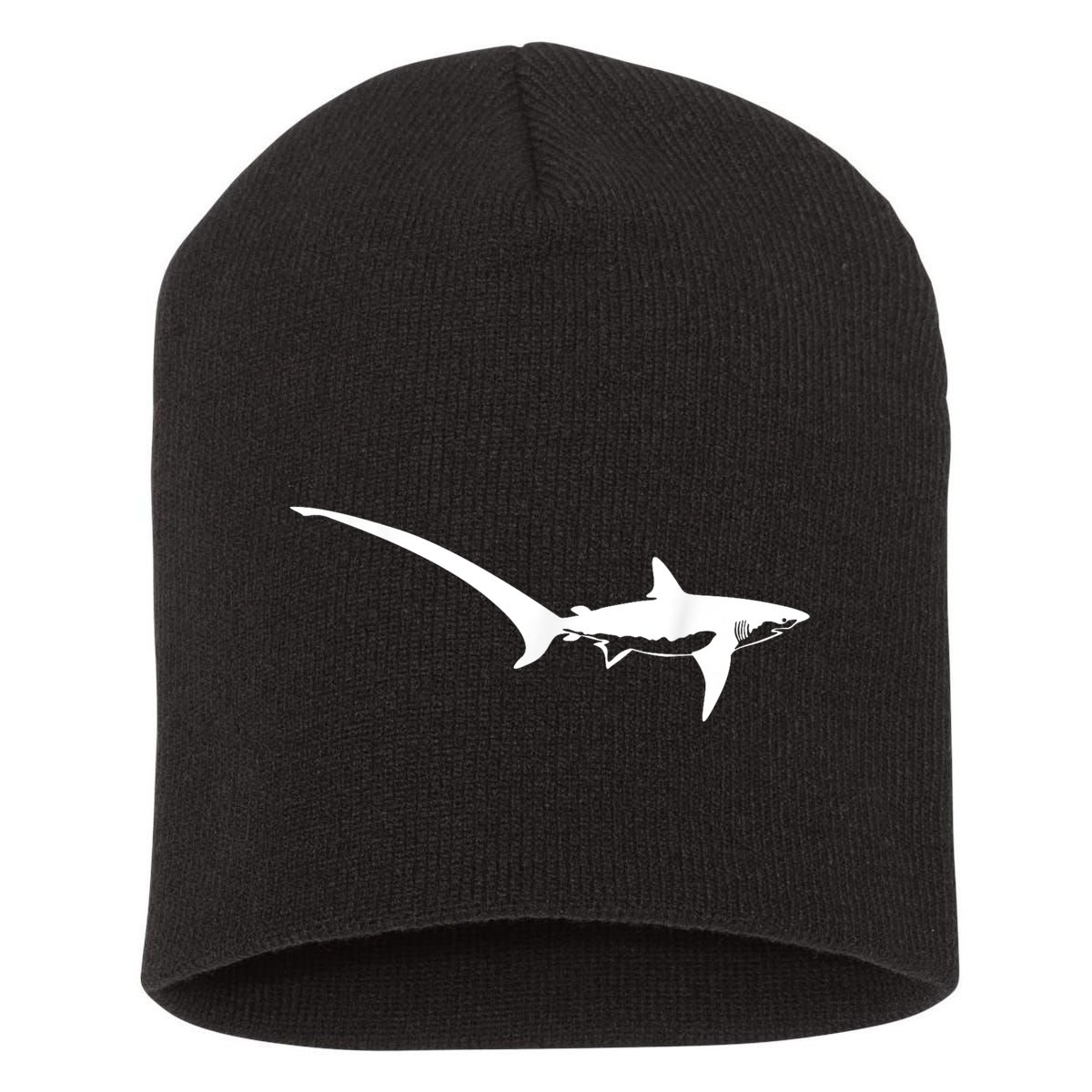Thresher Shark Silhouette Simple Shark Design Short Acrylic Beanie