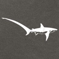 Thresher Shark Silhouette Simple Shark Design Cotton Canvas Backpack