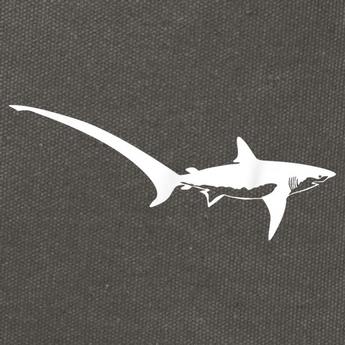 Thresher Shark Silhouette Simple Shark Design Cotton Canvas Backpack