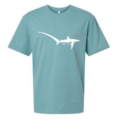 Thresher Shark Silhouette Simple Shark Design Sueded Cloud Jersey T-Shirt