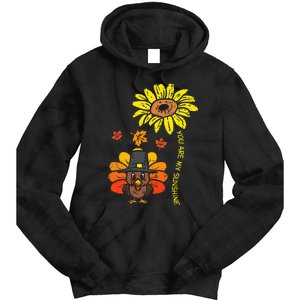 Turkey Sunflower Sunshine Thanksgiving Fall Tie Dye Hoodie