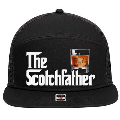 The Scotchfather Scotch Father Dad Fathers Day Drinking 7 Panel Mesh Trucker Snapback Hat