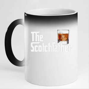 The Scotchfather Scotch Father Dad Fathers Day Drinking 11oz Black Color Changing Mug