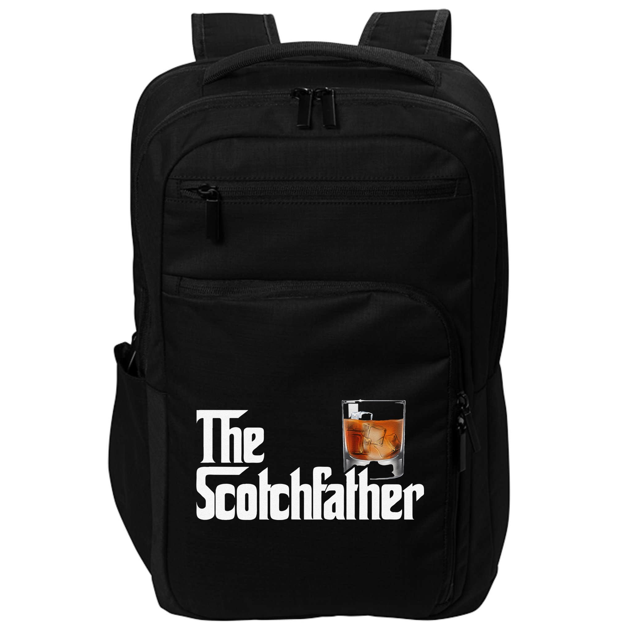 The Scotchfather Scotch Father Dad Fathers Day Drinking Impact Tech Backpack