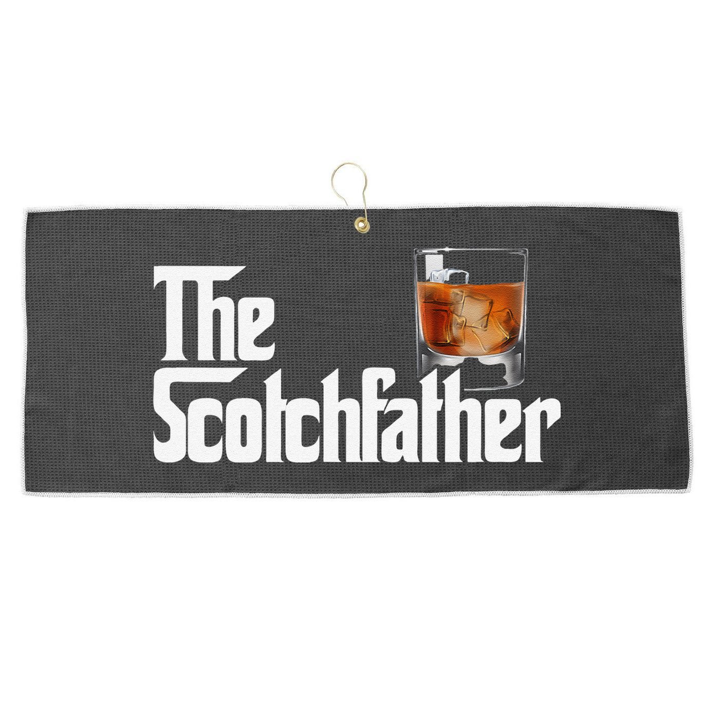 The Scotchfather Scotch Father Dad Fathers Day Drinking Large Microfiber Waffle Golf Towel