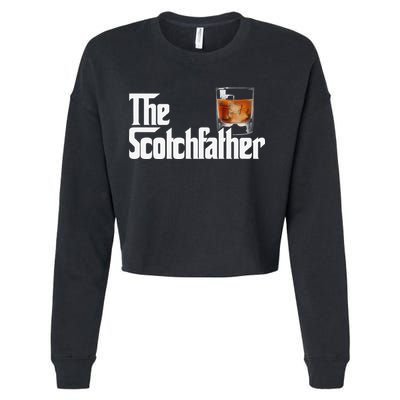 The Scotchfather Scotch Father Dad Fathers Day Drinking Cropped Pullover Crew