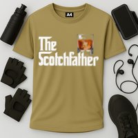 The Scotchfather Scotch Father Dad Fathers Day Drinking Cooling Performance Crew T-Shirt