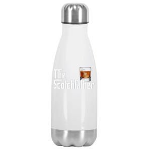 The Scotchfather Scotch Father Dad Fathers Day Drinking Stainless Steel Insulated Water Bottle