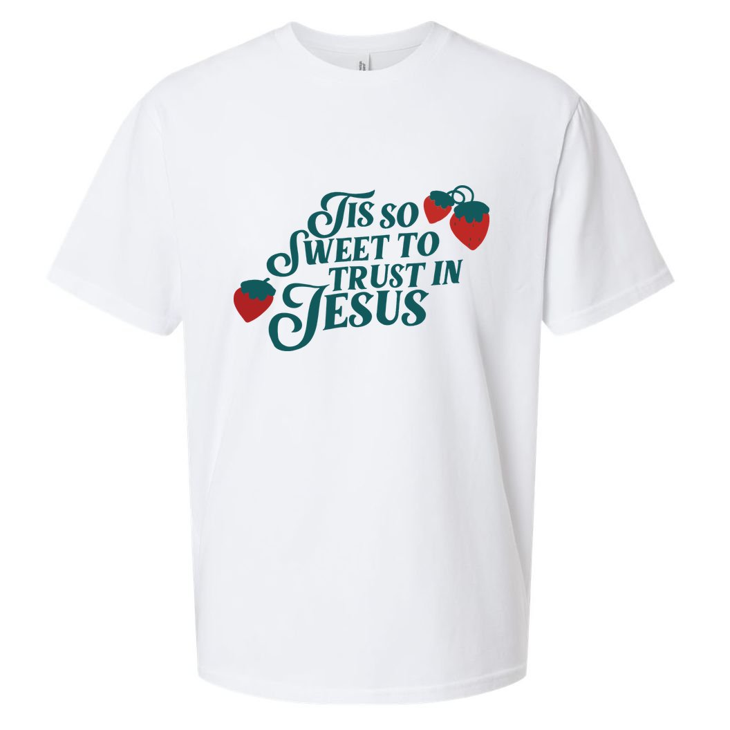 Tis So Sweet To Trust In Jesus Sueded Cloud Jersey T-Shirt