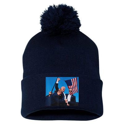 Trump Shot Shooter Trump Shooting Trump 2024 Make Me Pom Pom 12in Knit Beanie