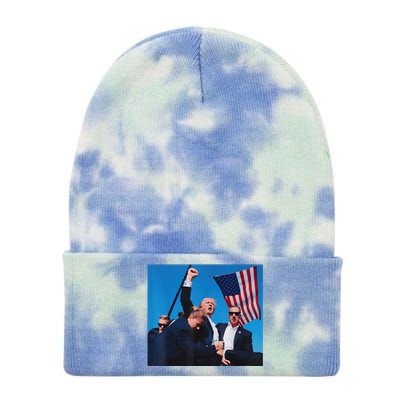 Trump Shot Shooter Trump Shooting Trump 2024 Make Me Tie Dye 12in Knit Beanie