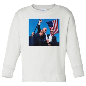 Trump Shot Shooter Trump Shooting Trump 2024 Make Me Toddler Long Sleeve Shirt