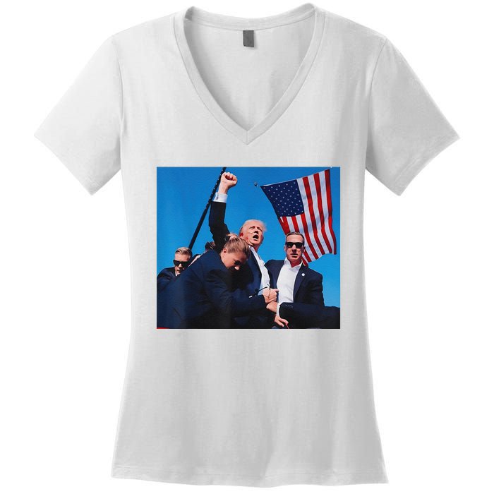 Trump Shot Shooter Trump Shooting Trump 2024 Make Me Women's V-Neck T-Shirt