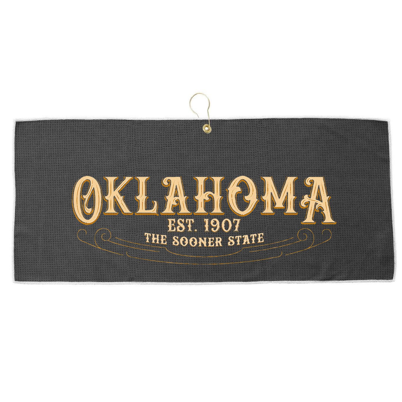 The Sooner State Oklahoma Large Microfiber Waffle Golf Towel