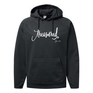 Treasured Simple Script Christian Message Performance Fleece Hoodie