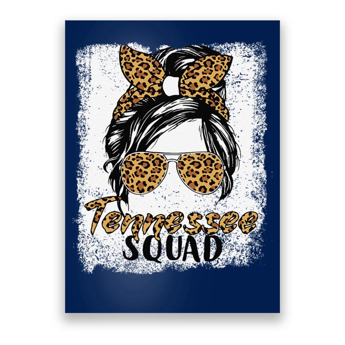 Tennessee Squad Summer Girl Trip 2024 Messy Bun Leopard Poster