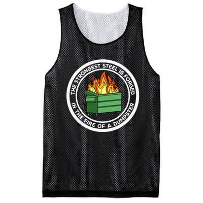 The Strongest Steel Is Forged In The Fire Of A Dumpster Mesh Reversible Basketball Jersey Tank