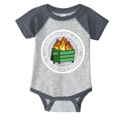 The Strongest Steel Is Forged In The Fire Of A Dumpster Infant Baby Jersey Bodysuit