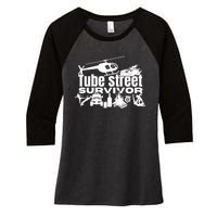 Tube Street Survivor Women's Tri-Blend 3/4-Sleeve Raglan Shirt