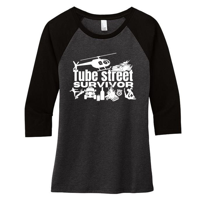 Tube Street Survivor Women's Tri-Blend 3/4-Sleeve Raglan Shirt