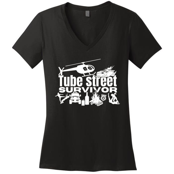 Tube Street Survivor Women's V-Neck T-Shirt