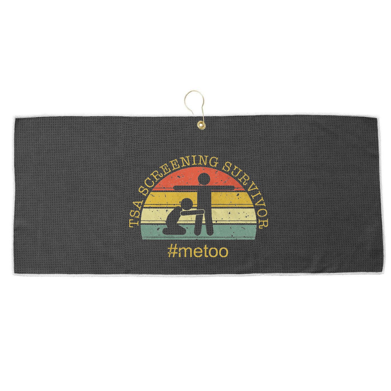 Tsa Screening Survivor Metoo Funny Humour Gag Adult Large Microfiber Waffle Golf Towel