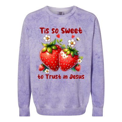 Tis So Sweet To Trust In Jesus Colorblast Crewneck Sweatshirt