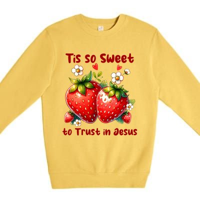 Tis So Sweet To Trust In Jesus Premium Crewneck Sweatshirt