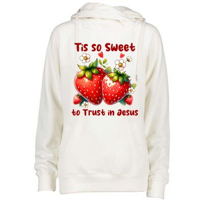 Tis So Sweet To Trust In Jesus Womens Funnel Neck Pullover Hood