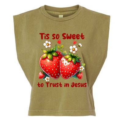 Tis So Sweet To Trust In Jesus Garment-Dyed Women's Muscle Tee