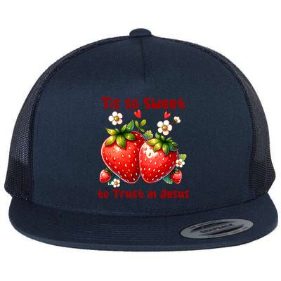 Tis So Sweet To Trust In Jesus Flat Bill Trucker Hat