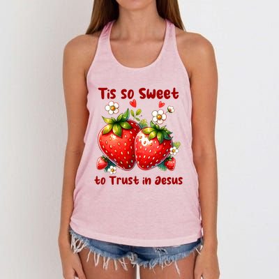 Tis So Sweet To Trust In Jesus Women's Knotted Racerback Tank