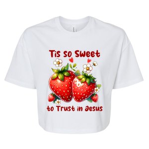 Tis So Sweet To Trust In Jesus Bella+Canvas Jersey Crop Tee