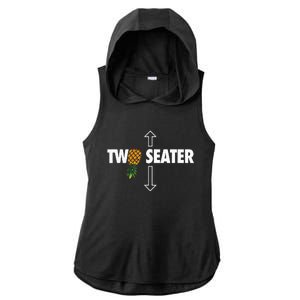 Two Seater Swinger Funny Upside Down Pineapple Swinger Ladies PosiCharge Tri-Blend Wicking Draft Hoodie Tank