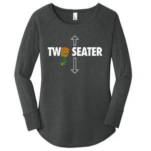 Two Seater Swinger Funny Upside Down Pineapple Swinger Women's Perfect Tri Tunic Long Sleeve Shirt