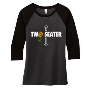 Two Seater Swinger Funny Upside Down Pineapple Swinger Women's Tri-Blend 3/4-Sleeve Raglan Shirt