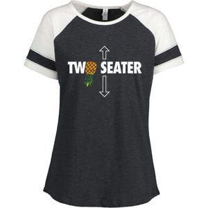 Two Seater Swinger Funny Upside Down Pineapple Swinger Enza Ladies Jersey Colorblock Tee