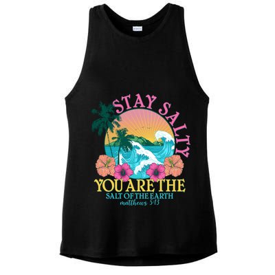 Tropical Stay Salty You Are The Salt Of The Earth Matthew 5 13 Ladies PosiCharge Tri-Blend Wicking Tank